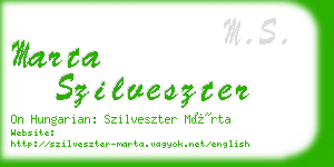 marta szilveszter business card